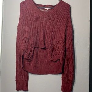 Burgundy cropped sweater